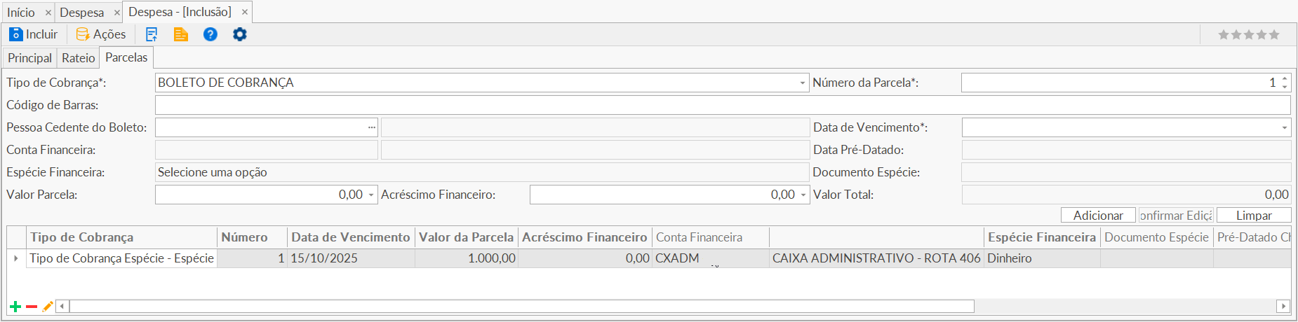 Despesa - Inclusao - Parcelas.png