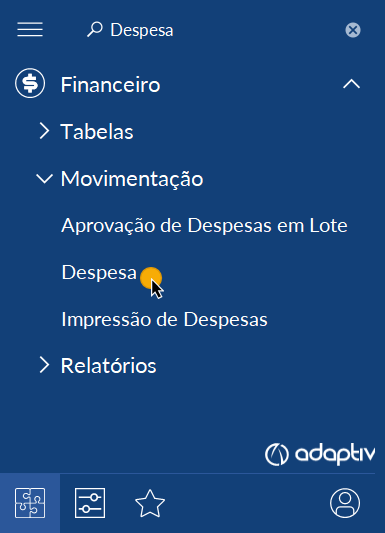 Financeiro - Movimentação - Despesa.png